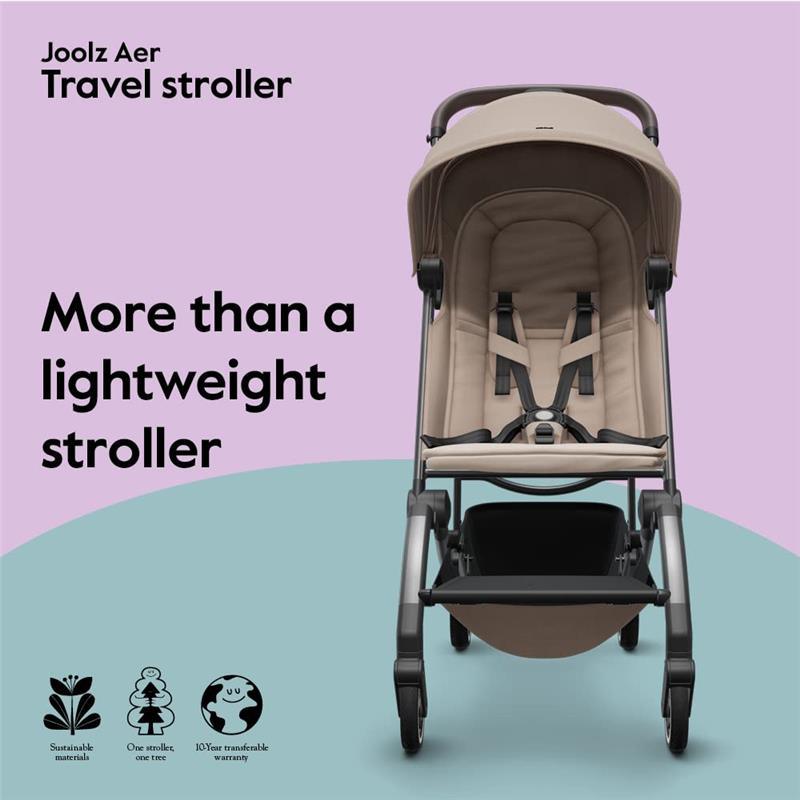 Joolz - Aer Lightweight Compact Stroller, Lovely Taupe Image 8