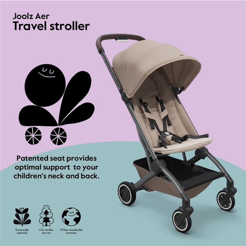 Joolz - Aer Lightweight Compact Stroller, Lovely Taupe Image 5