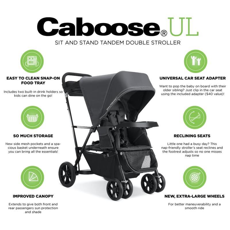 Joovy - Caboose UL Sit and Stand Double Stroller - Jet Black Image 6