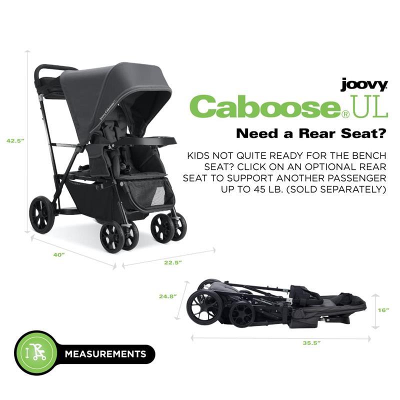Joovy - Caboose UL Sit and Stand Double Stroller - Jet Black Image 8