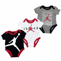 Jordan - 3Pk Baby Jumpman Wave Bodysuit, Carbon Heather Image 1