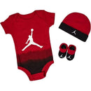 Jordan - Baby Boy 3Pk Onesie & Bootie & Hat Set, Gym Red Image 1