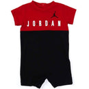 Jordan Baby - Boy Air Colorblock Romper, Black/Red Image 1