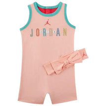 Jordan Baby - Girl Romper & Headband Set, Light Pink Image 1