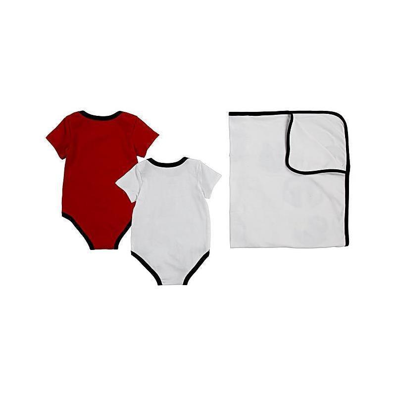 Jordan First-Year Milestone Baby 2 Bodysuits And Blanket 3-Piece Set Red, White- 0-12M Image 3
