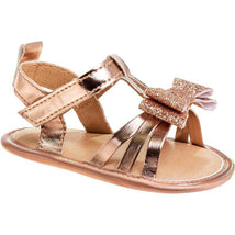 Laura Ashley - Baby Crib Shoes Girl Sandals, Rose Gold Image 1