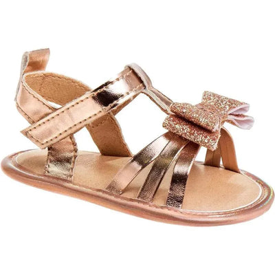 Josmo - Laura Ashley Baby Crib Shoes Girl Sandals, Rose Gold Image 1