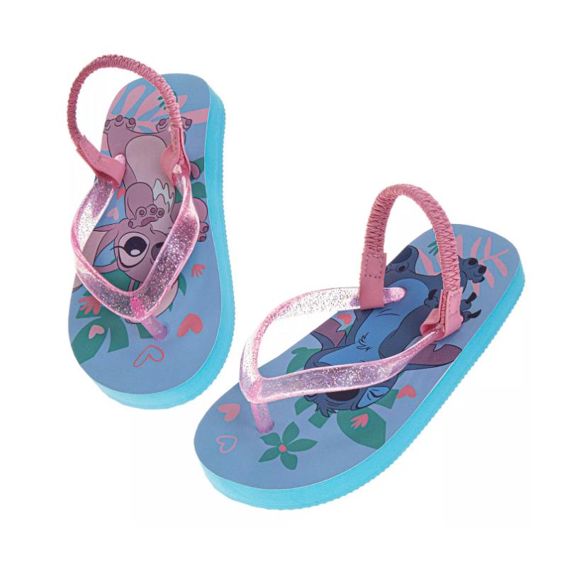 Josmo Toddler Girls Stitch and Angel Dual Sizes Flip Flop Slippers Image 5