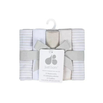 Just Born - 10 Pk Washcloth, Natural Foliage Image 1