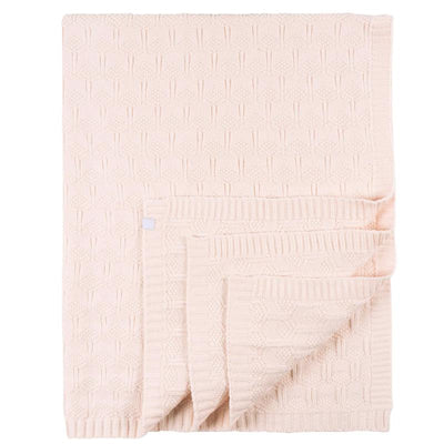 Just Born - 1Pk Sweater Knit Baby Blanket Girl Pink Image 1
