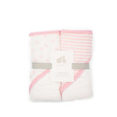 Just Born 2 Piece Pink Hooded Baby Towels Image 1