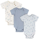 Just Born - 3Pk Baby Boy Bodysuit Blue Image 1