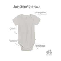 Just Born - 3Pk Baby Neutral Bodysuit, Neutral Foliage Image 3