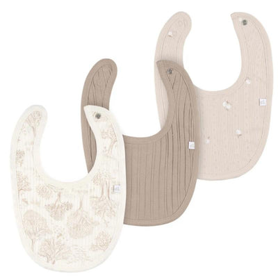 Just Born - 3Pk Bibs Neutral One Size Ivory Image 2