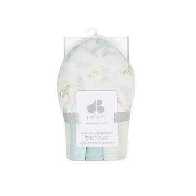 Just Born - 4Pk Hooded Bath Towel & Washcloths Set, Desert Cactus Image 1