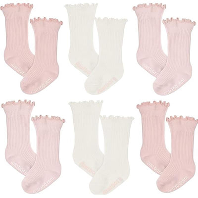 Just Born - 6Pk Novelty Pointelle Socks Baby Girl Pink Image 1