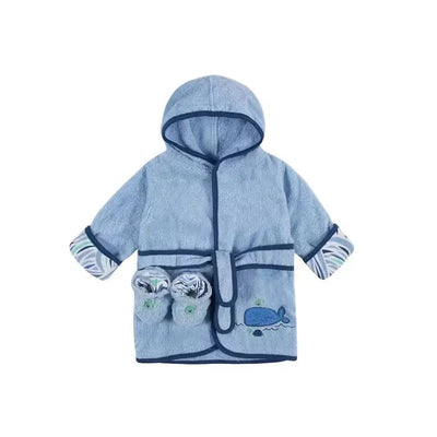Just Born - Bath Robe Set, Dusty Blue Image 1