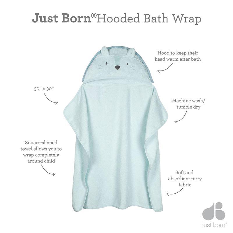 Just Born - Infant Baby Toddler Hooded Bath Towel, Lion Image 4