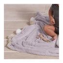 Just Born - Pom-Pom Plush Blanket, Grey Image 3