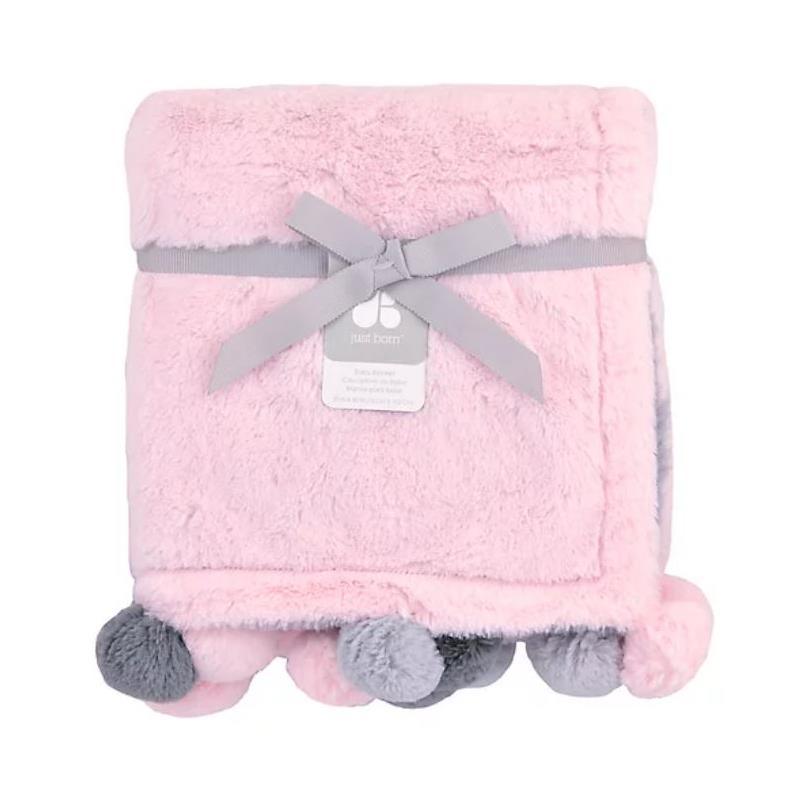 Just Born - Pom-Pom Plush Blanket, Pink Image 2