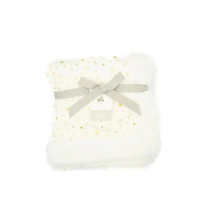 Just Born Sherpa Baby Blanket,Ivory/Gold Image 1
