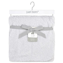 Just Born Sparkle Plush Blanket, Grey Image 1