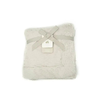 Just Born Sparkle Sherpa Baby Blanket,Grey/Silver Image 1