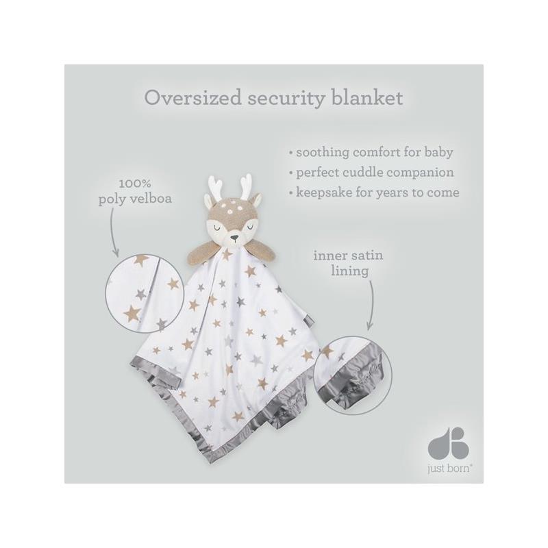 Just Born - XL Plush Unicorn Security Blanket, Pink Image 3