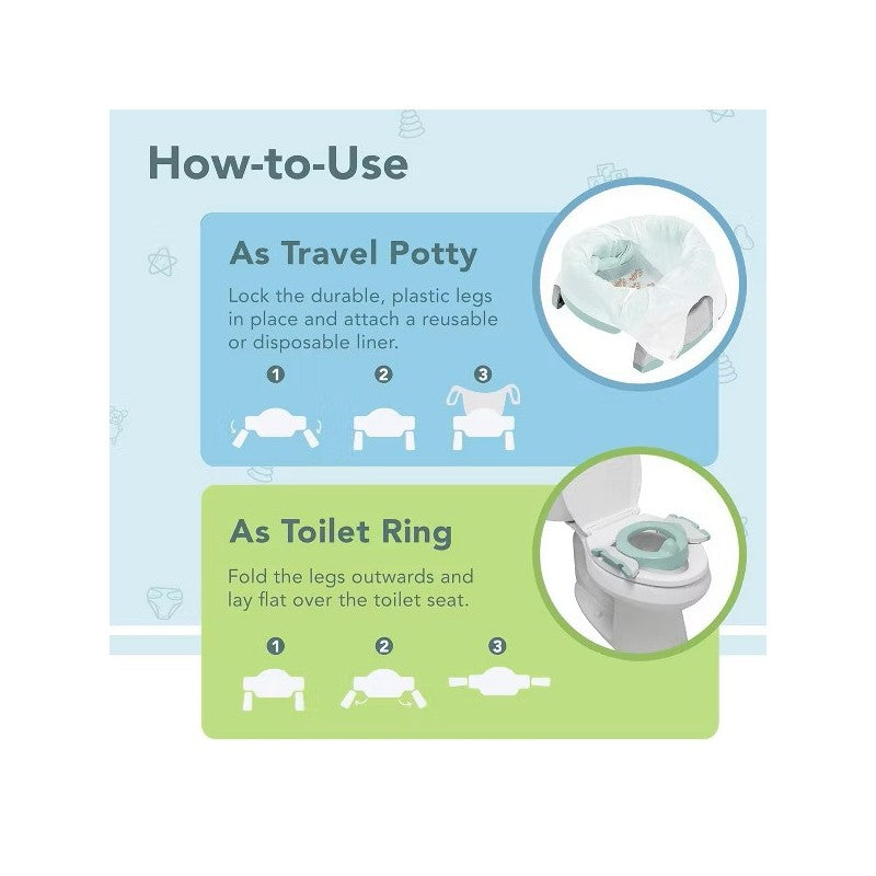 Kalencom Potette Plus 2-in-1 Portable Potty Trainer Seat - Mint