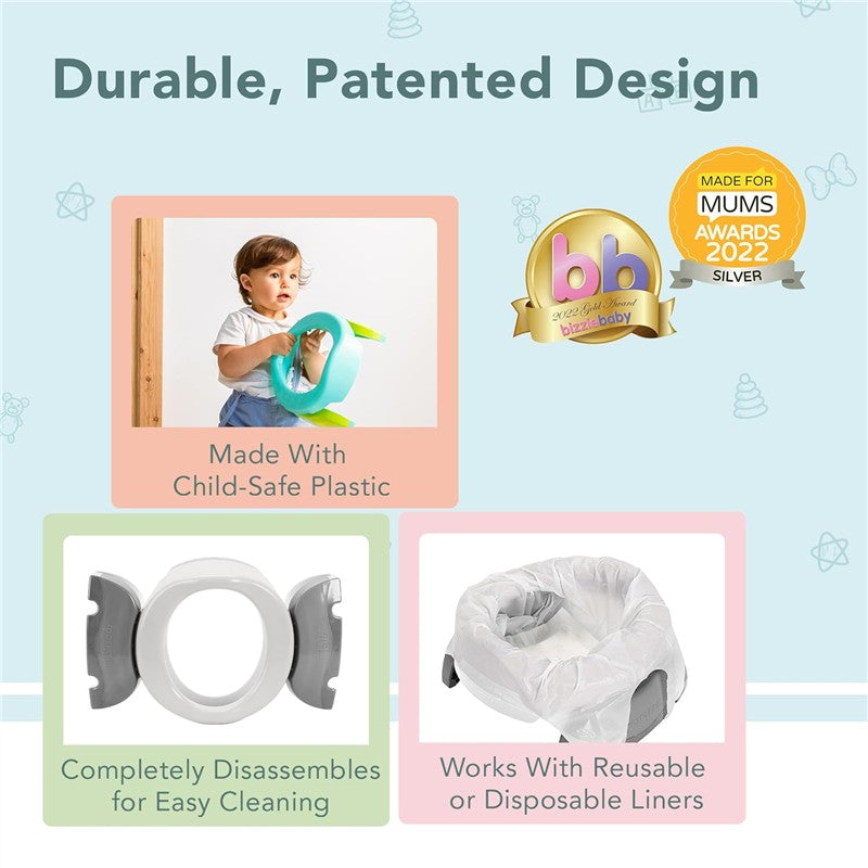 Kalencom Potette Plus 2-In-1 Portable Potty Trainer Seat - White Image 3