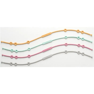 Silicone Catch-All Rope by Kalencom in mint, pink, gray, and orange colors, designed for organizing.