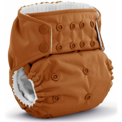 Kanga Care Rumparooz G3 one-size pocket cloth diaper in Copper Orange with snap closures and soft inner lining.
