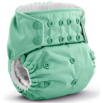 Kanga Care Rumparooz G3 One Size Pocket Cloth Diaper in Sweet Seafoam, featuring snap closures and a soft inner lining.