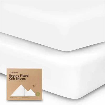 Keababies - 2-Pack Organic Cotton Fitted Crib Sheet,| Soft White Image 1