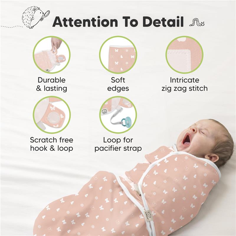 Keababies - 3Pk Soothe Baby Swaddles, Sleep Sack For Newborns, Butterflies 0/3M Image 8