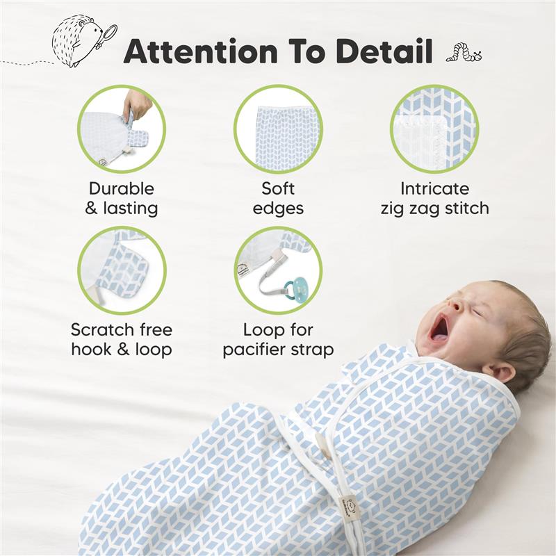 Keababies - 3Pk Soothe Baby Swaddles, Sleep Sack For Newborns, Storm 0/3M Image 8