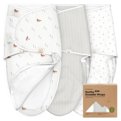 Keababies - 3Pk Soothe Zippy Baby Swaddles, Newborn Sleep Sack, Forest Grey Image 1