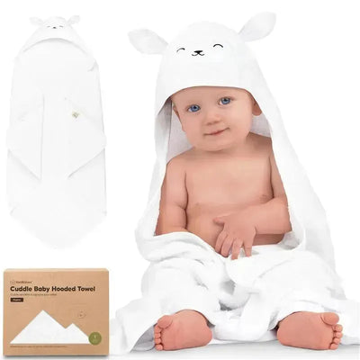 Keababies - Cuddle Baby Hooded Towel, Lamb Image 1