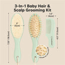 Keababies - Hair Brush & Comb Set, Sage Image 2