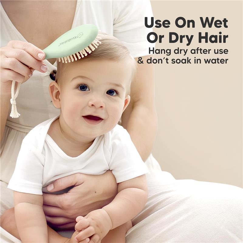 Keababies - Hair Brush & Comb Set, Sage Image 6