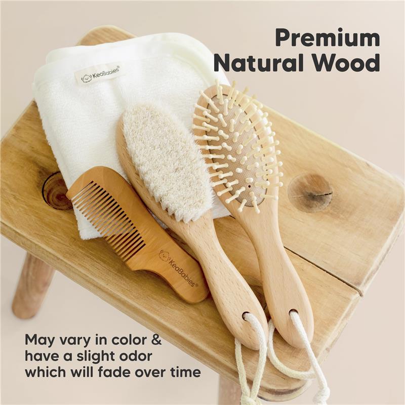 Keababies - Hair Brush & Comb Set, Walnut Image 7