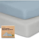 Keababies - Isla Fitted Mini Crib Sheets, Pack And Play Sheet, Steel Image 1