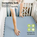 Keababies - Isla Fitted Mini Crib Sheets, Pack And Play Sheet, Steel Image 5