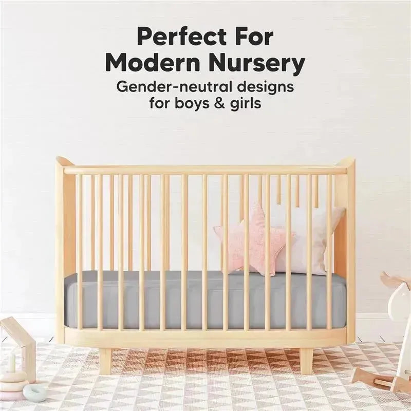 Keababies - Isla Fitted Mini Crib Sheets, Pack And Play Sheet, Steel Image 6