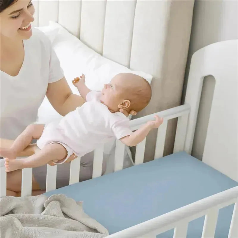 Keababies - Isla Fitted Mini Crib Sheets, Pack And Play Sheet, Steel Image 7