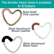 Kidco - BUGGY HEART HOOK by BUGGYGEAR, Silver Aluminum/Brown Leather Image 2