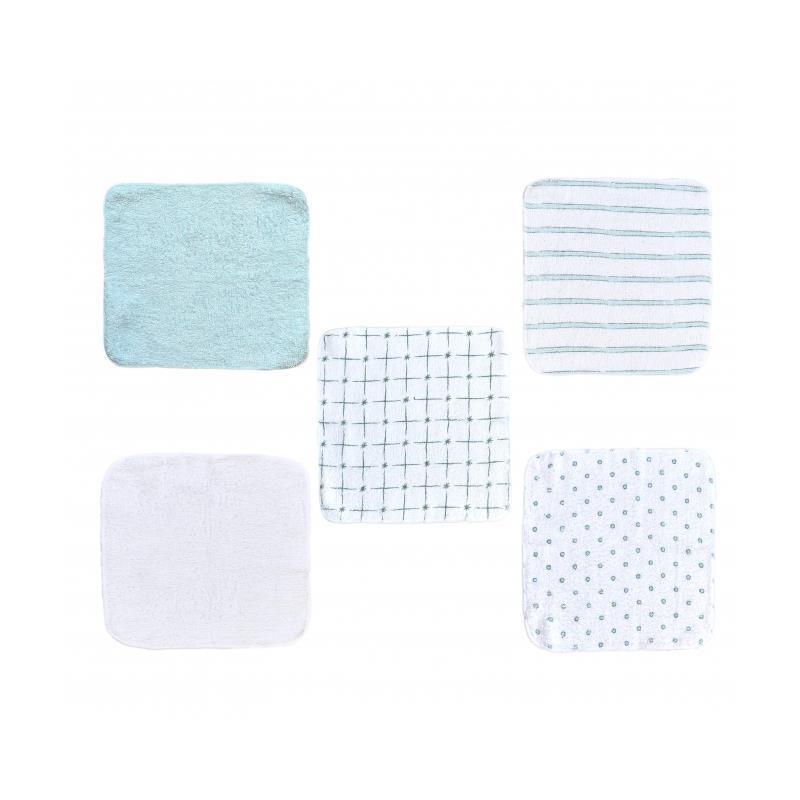 Kidicomfort 12Pck Blue Cotton Baby Washcloths.