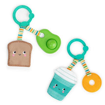 Kids II - Bright Starts Perfect Pair 2-in-1 Teether Toy, Advocado & Toast Image 1