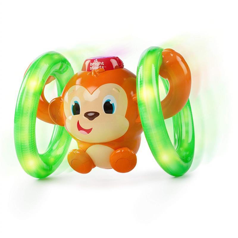 Kids II - Bright Starts Roll & Glow Monkey Crawling Baby Toy Image 1