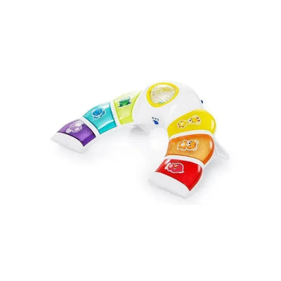 Colorful activity station featuring light-up buttons and animal images, designed to engage and entertain infants.